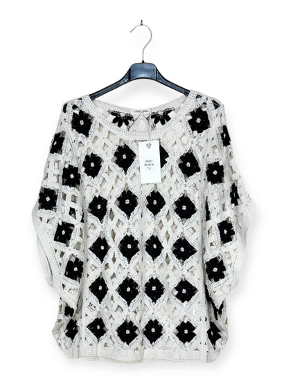 Durchbrochenes Top mit Blumenmuster