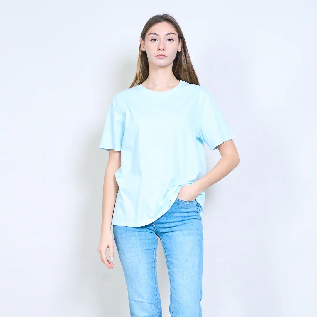 Entspanntes, schlichtes, kurzärmliges Jersey-T-Shirt mit Rundhalsausschnitt