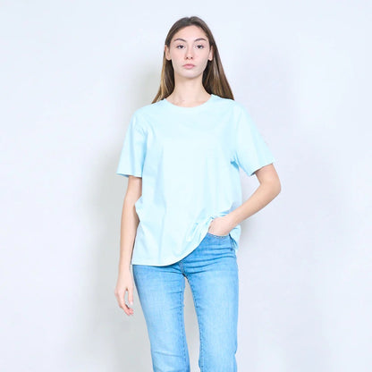 Entspanntes, schlichtes, kurzärmliges Jersey-T-Shirt mit Rundhalsausschnitt