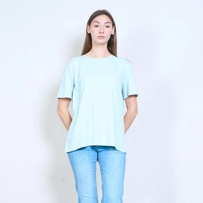 Entspanntes, schlichtes, kurzärmliges Jersey-T-Shirt mit Rundhalsausschnitt