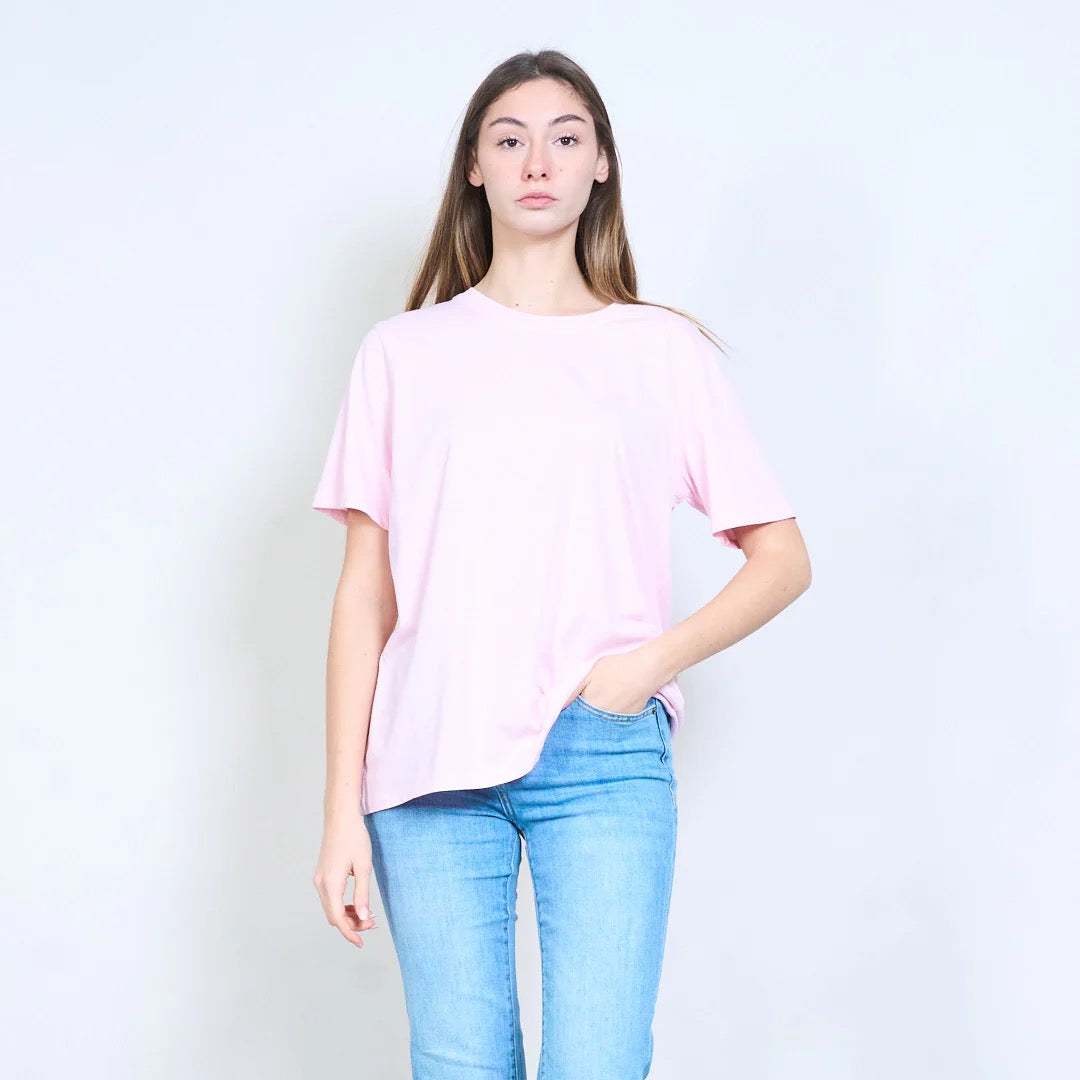 Entspanntes, schlichtes, kurzärmliges Jersey-T-Shirt mit Rundhalsausschnitt