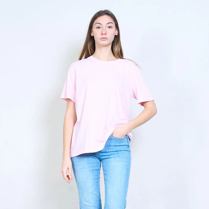 Entspanntes, schlichtes, kurzärmliges Jersey-T-Shirt mit Rundhalsausschnitt
