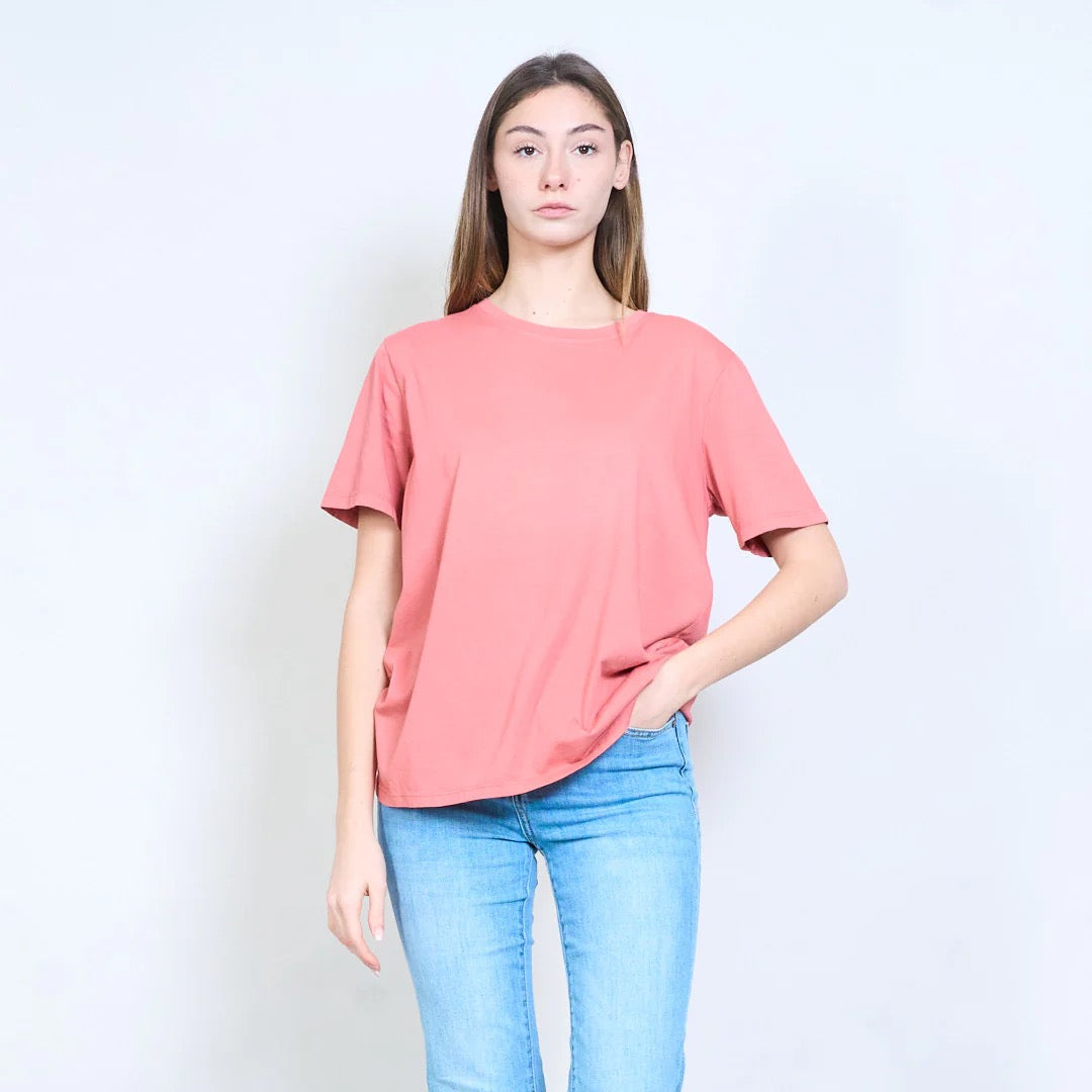 Entspanntes, schlichtes, kurzärmliges Jersey-T-Shirt mit Rundhalsausschnitt