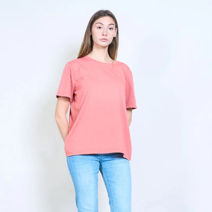Entspanntes, schlichtes, kurzärmliges Jersey-T-Shirt mit Rundhalsausschnitt