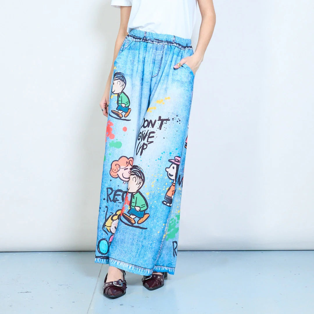 Lässige Jeanshose mit Grafik-Cartoon-Print