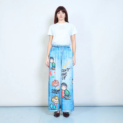 Lässige Jeanshose mit Grafik-Cartoon-Print
