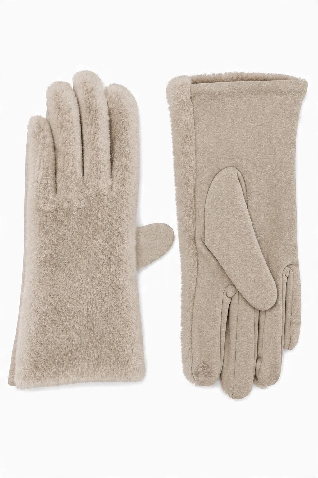Touchscreen-Handschuhe mit Kunstfellmanschette