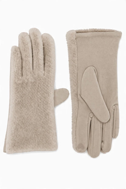 Touchscreen-Handschuhe mit Kunstfellmanschette