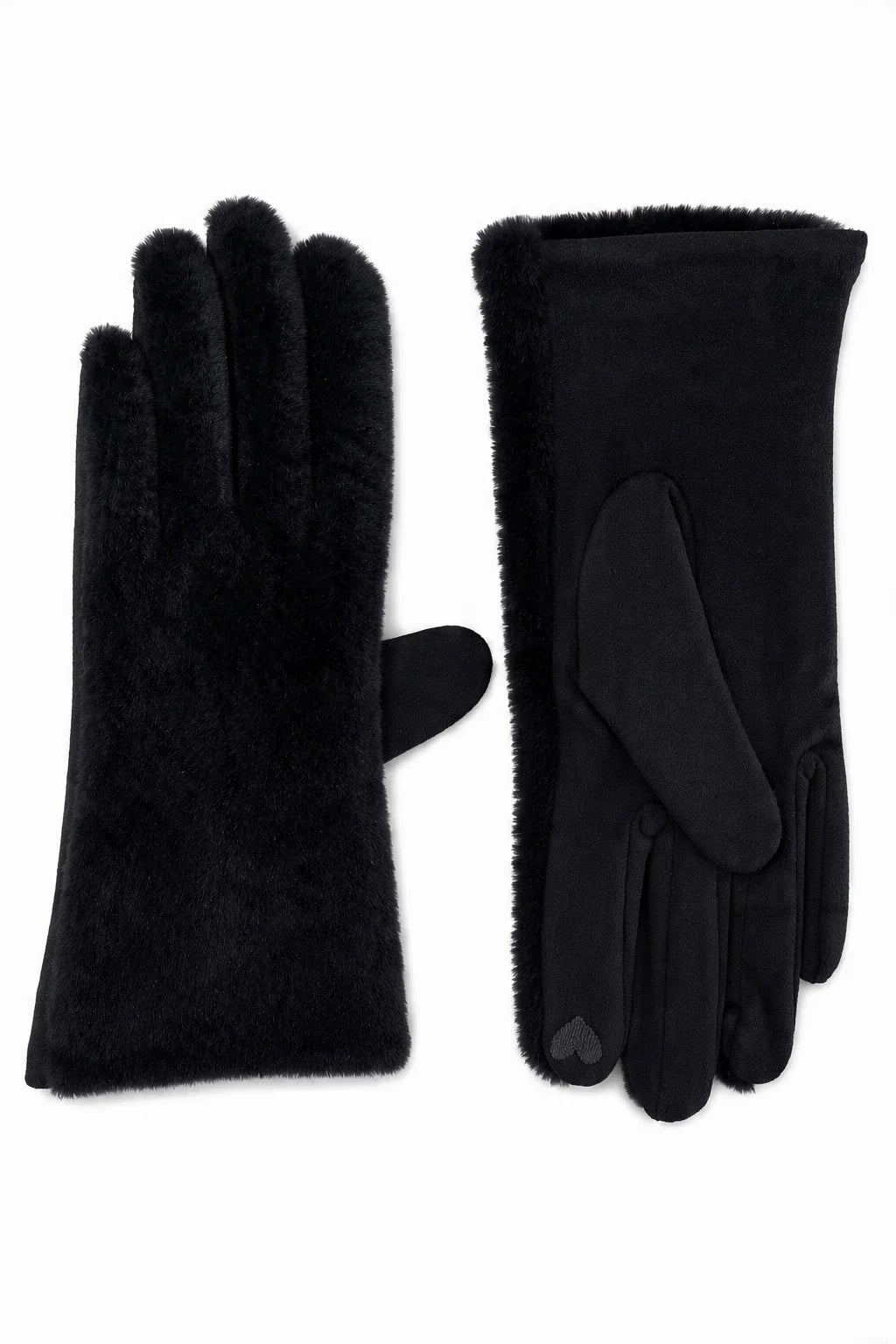Touchscreen-Handschuhe mit Kunstfellmanschette