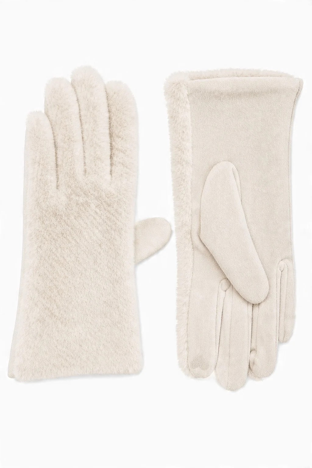 Touchscreen-Handschuhe mit Kunstfellmanschette