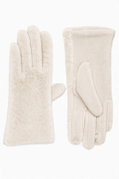 Touchscreen-Handschuhe mit Kunstfellmanschette