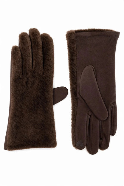 Touchscreen-Handschuhe mit Kunstfellmanschette