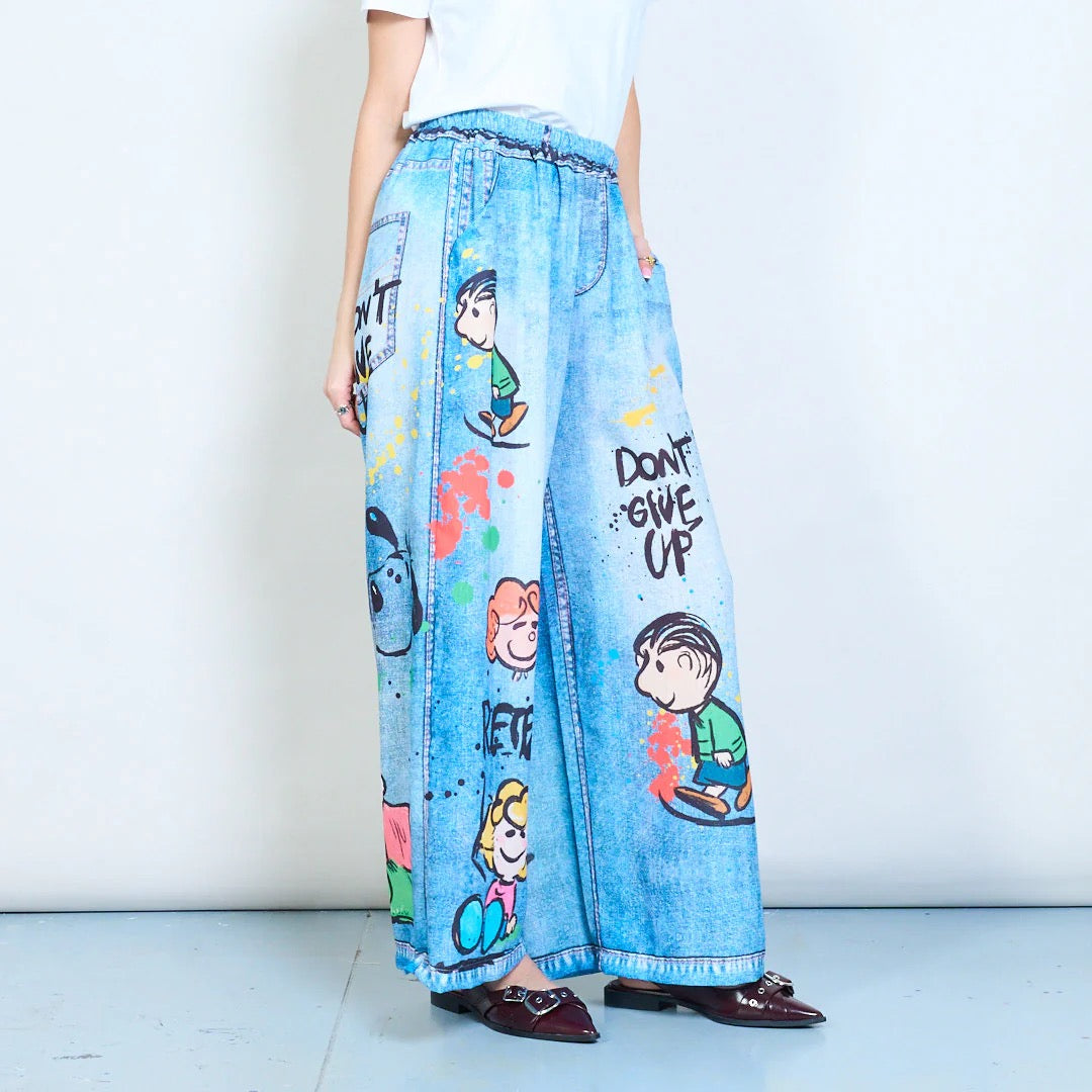 Lässige Jeanshose mit Grafik-Cartoon-Print