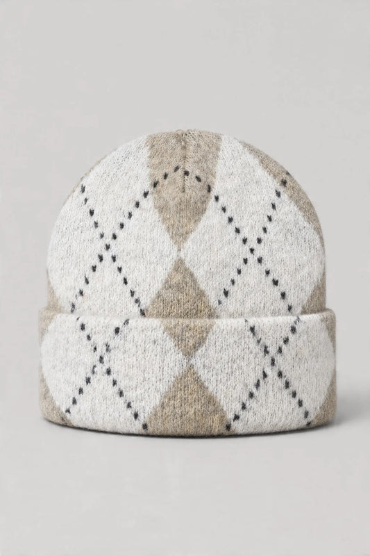 Argyle-Beanie aus Wollmischung