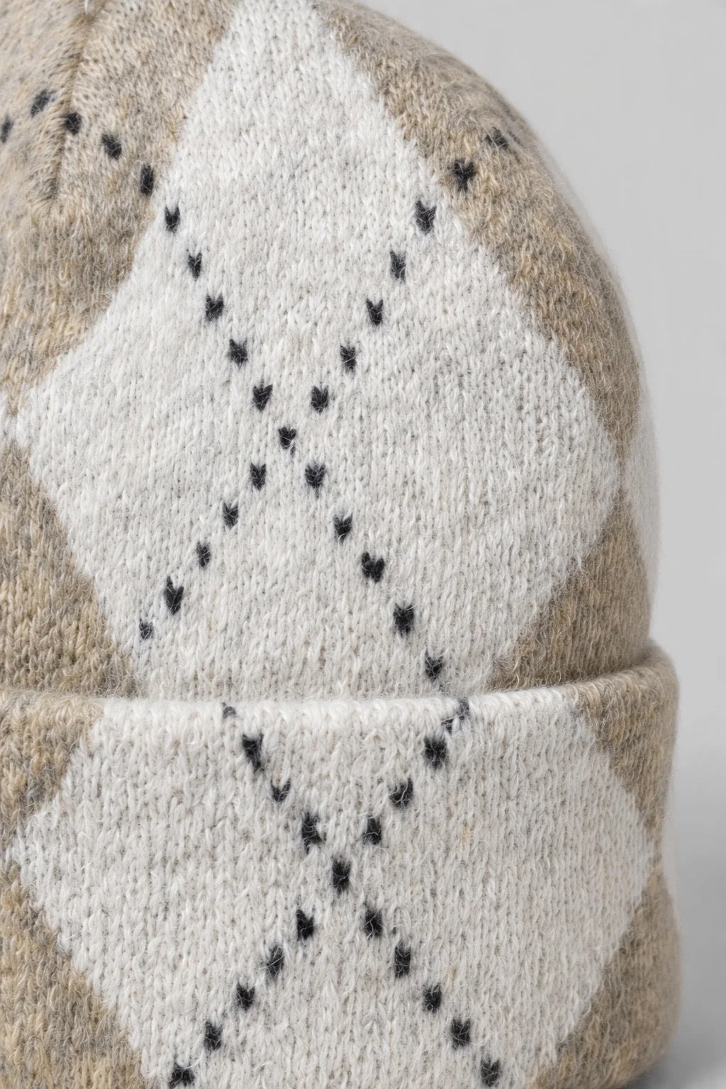 Argyle-Beanie aus Wollmischung