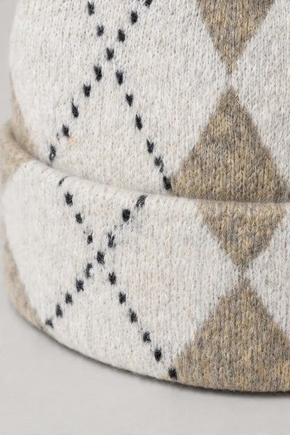 Argyle-Beanie aus Wollmischung