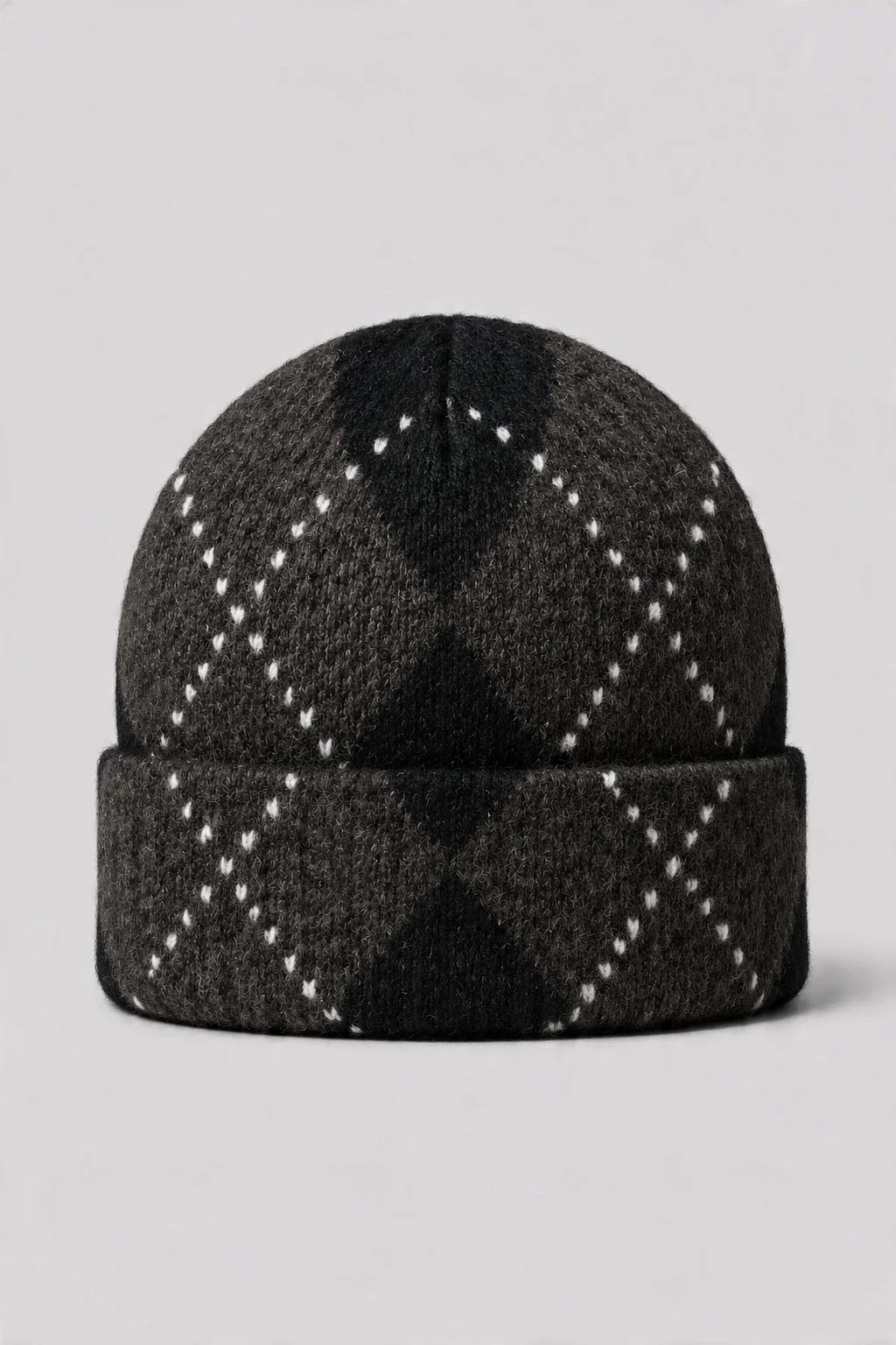 Argyle-Beanie aus Wollmischung