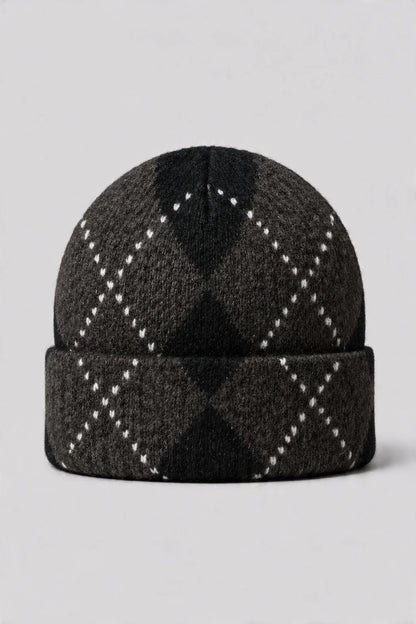 Argyle-Beanie aus Wollmischung