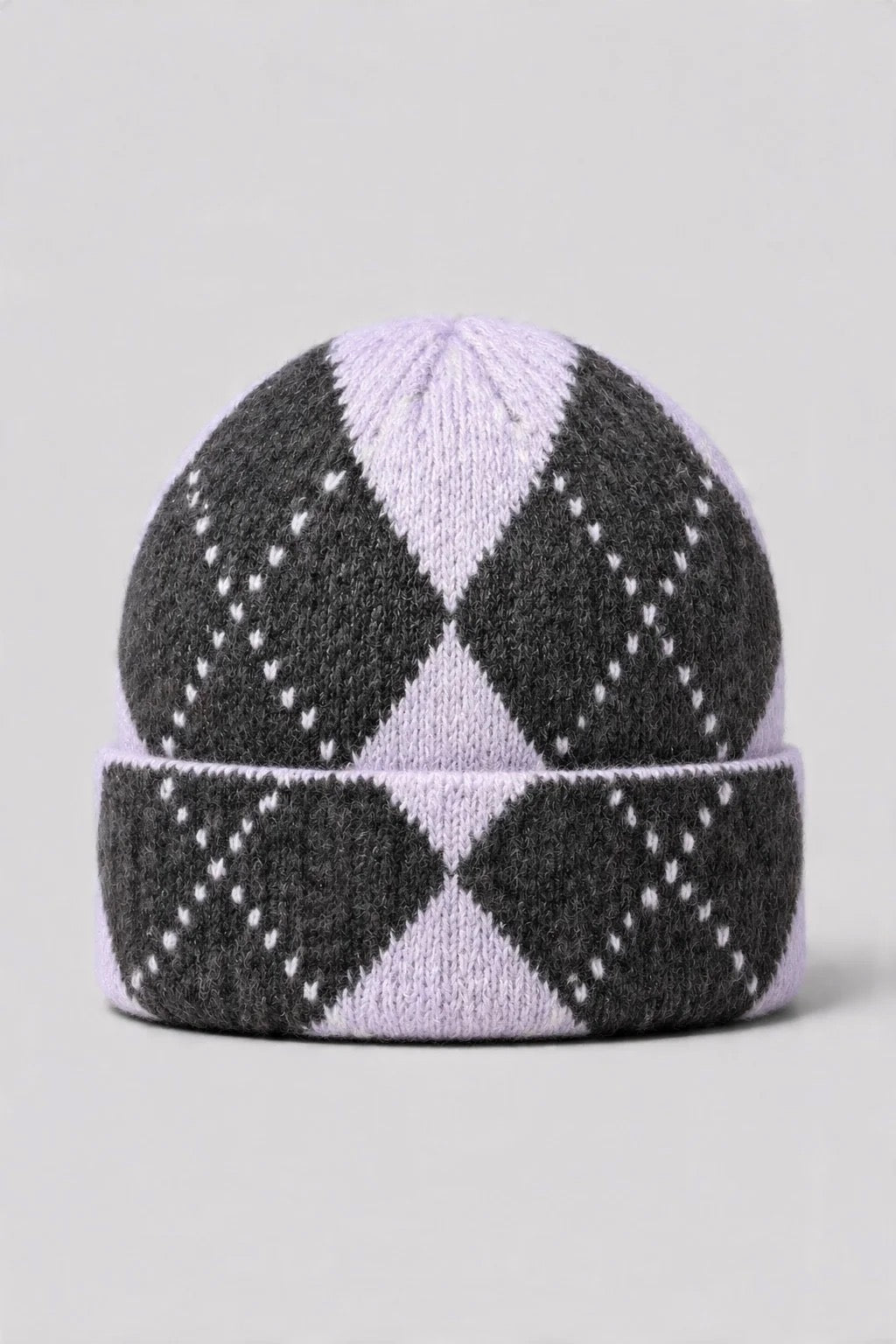 Argyle-Beanie aus Wollmischung