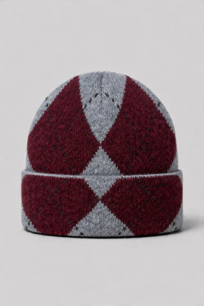Argyle-Beanie aus Wollmischung
