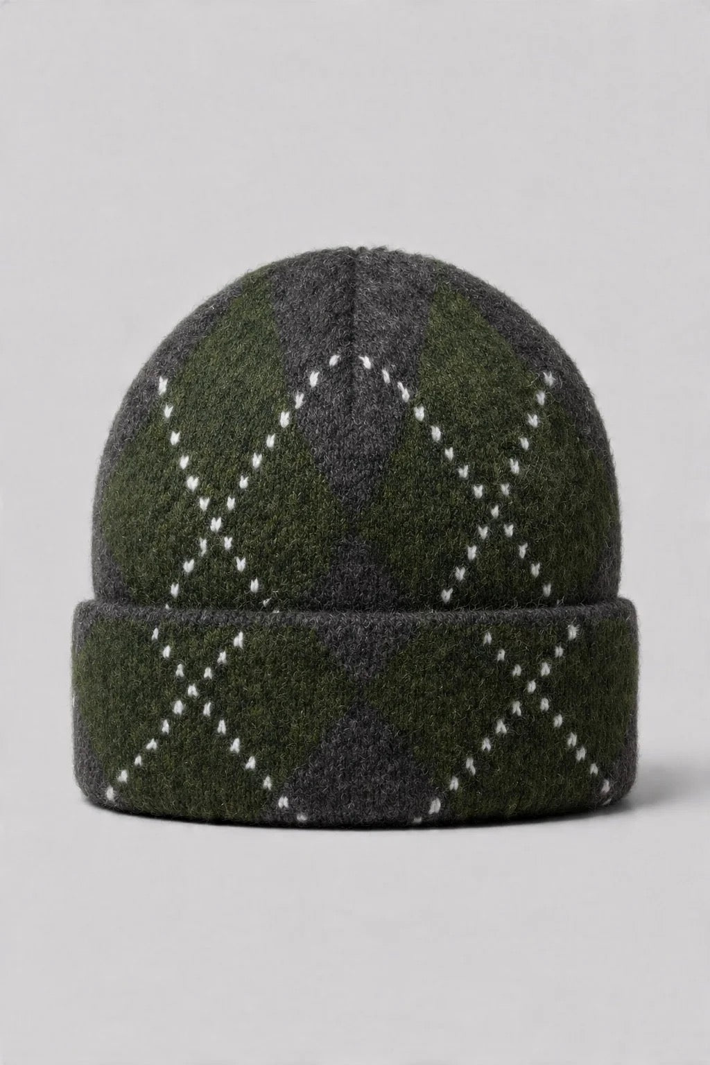 Argyle-Beanie aus Wollmischung