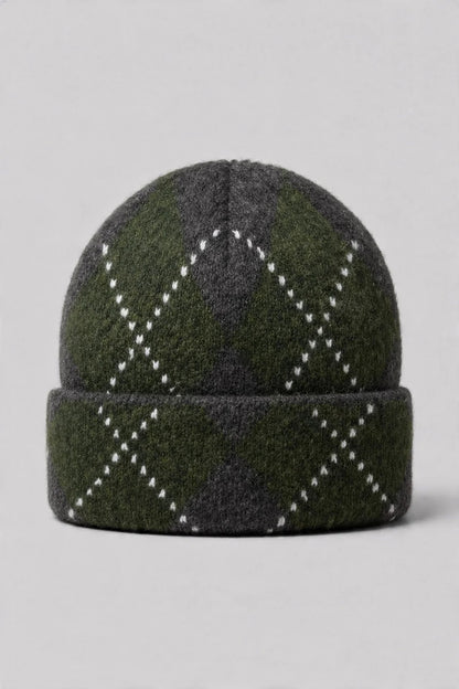 Argyle-Beanie aus Wollmischung
