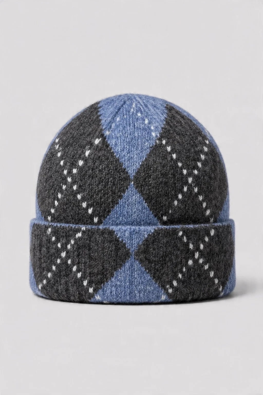 Argyle-Beanie aus Wollmischung