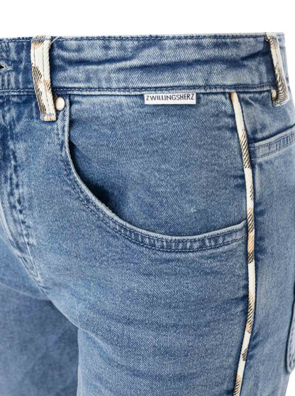 Cropped Jeans "Leo Details"