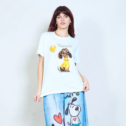 T-Shirt mit verziertem Welpen Dackel Details