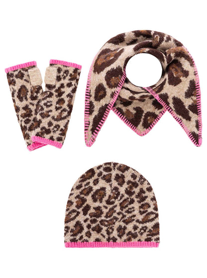 Geschenk Set Mütze, Dreieckstuch & Handschuhe "Leo"