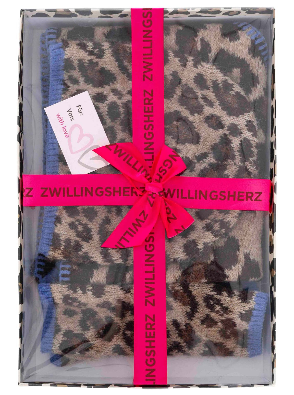 Geschenk Set Mütze, Dreieckstuch & Handschuhe "Leo"
