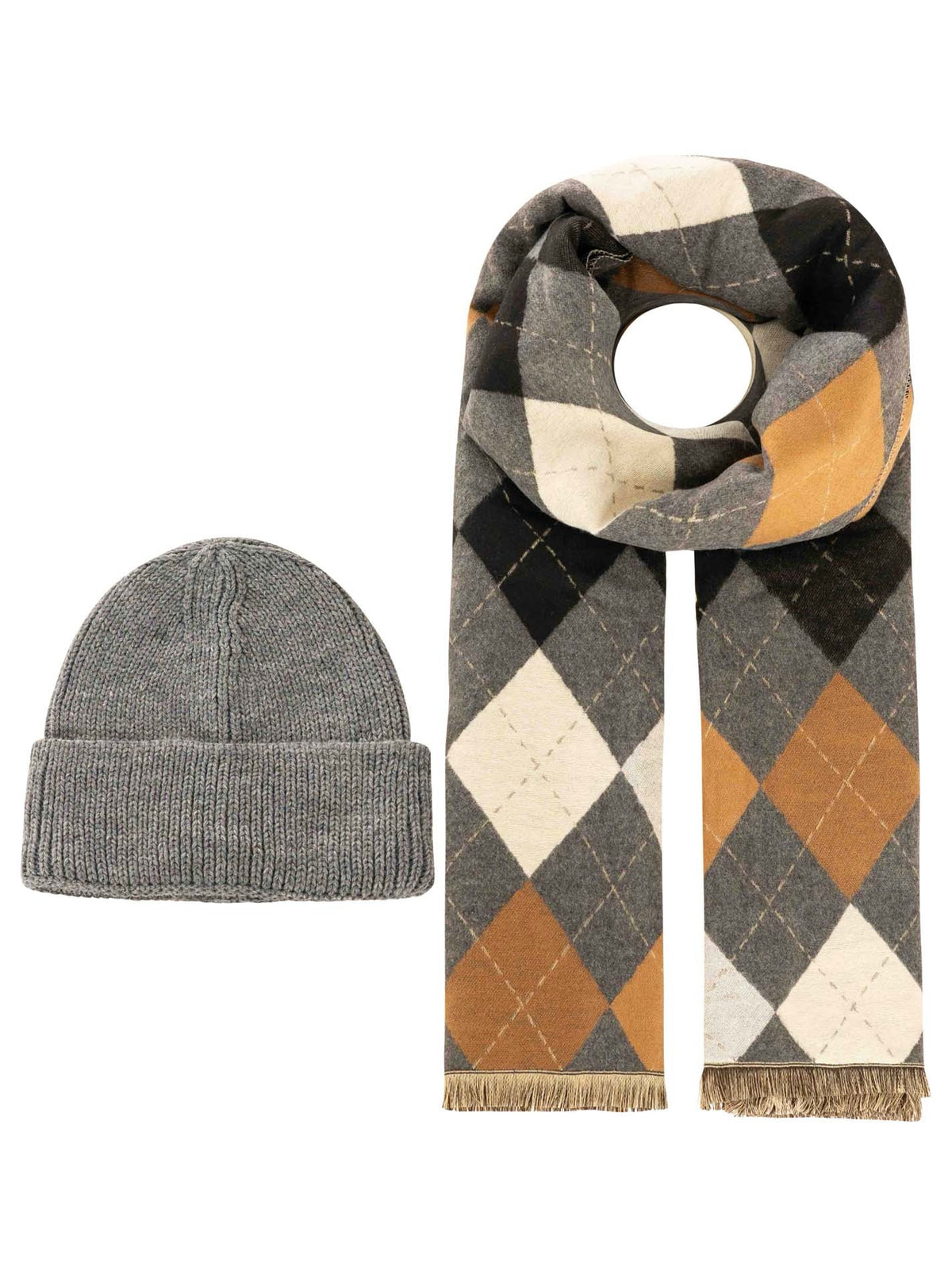 Geschenkbox Mütze & Schals "Argyle"