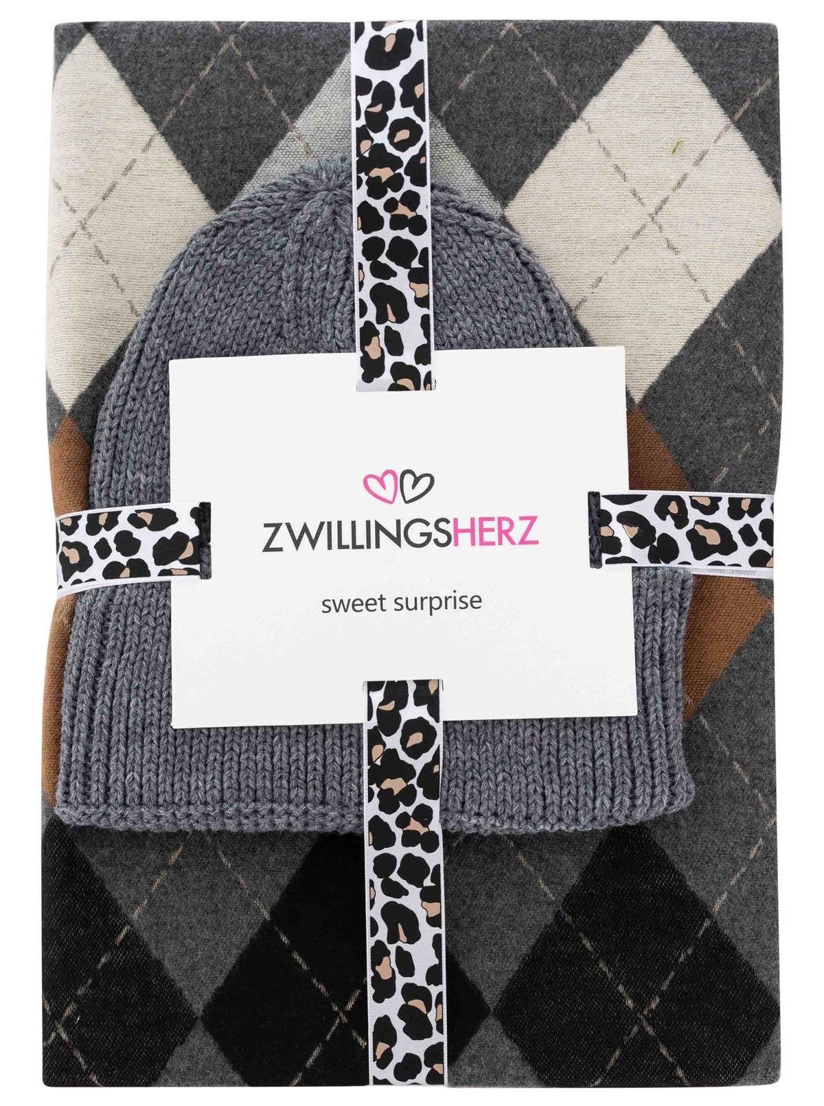 Geschenkbox Mütze & Schals "Argyle"