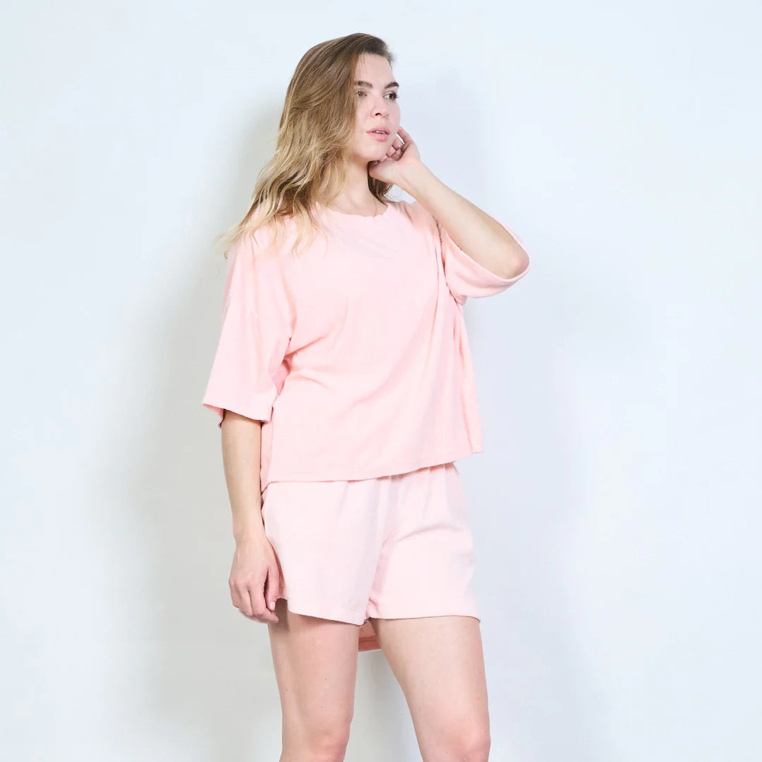 Entspanntes, kurzärmliges, locker sitzendes Obertei T-Shirtl mit rundem Ausschnitt