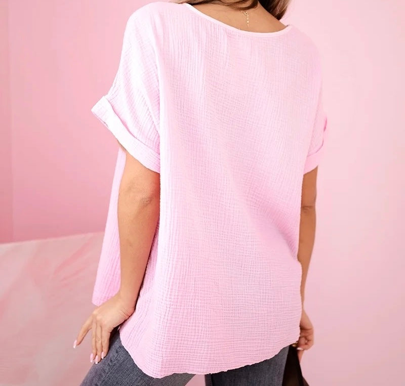 Musselin Shirt  mit Halskette