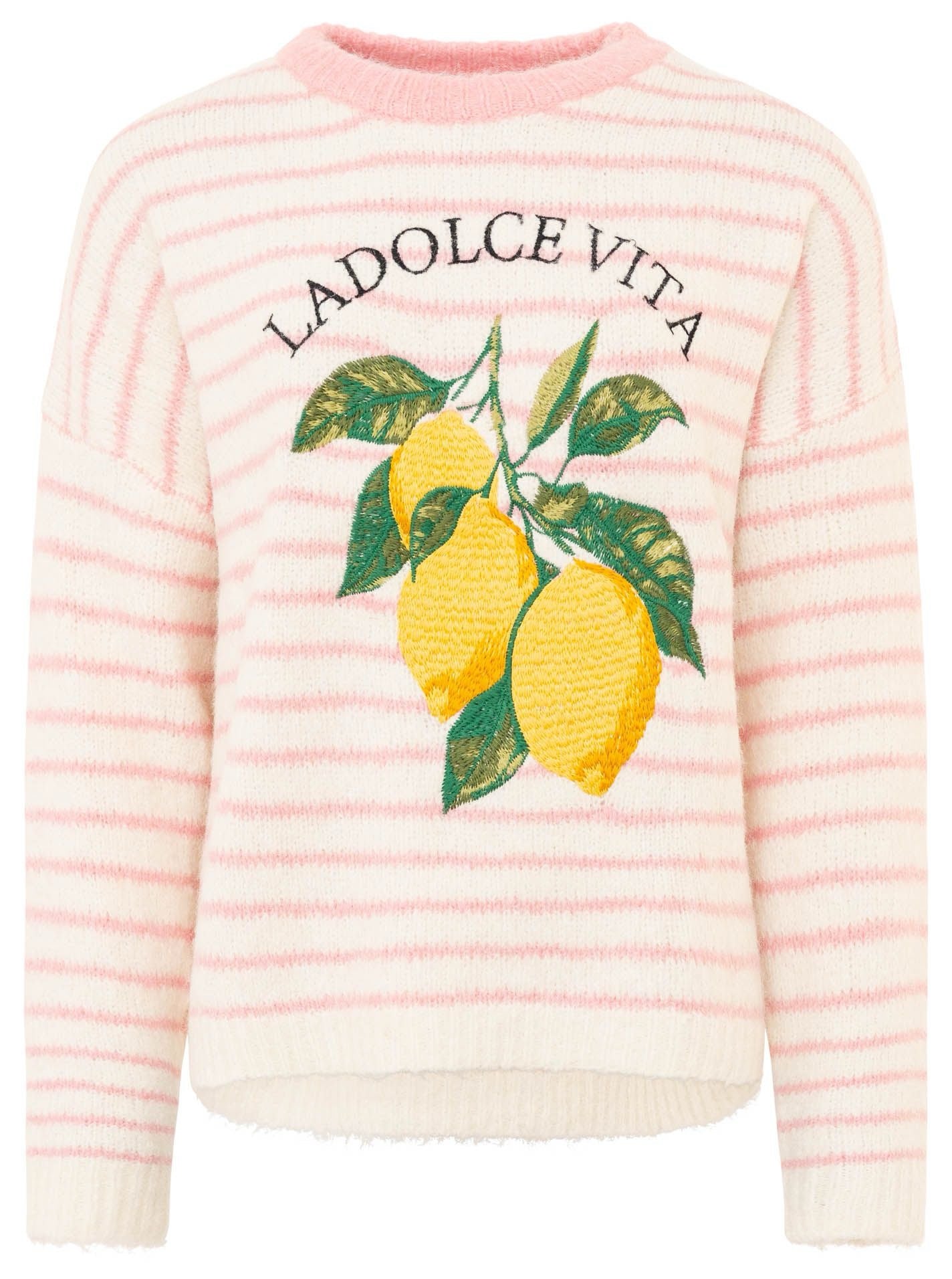 Pullover Rundhals Viskose "Lemons"