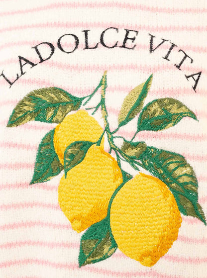 Pullover Rundhals Viskose "Lemons"