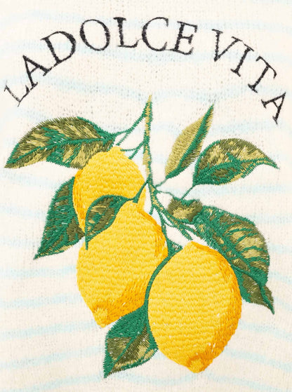 Pullover Rundhals Viskose "Lemons"