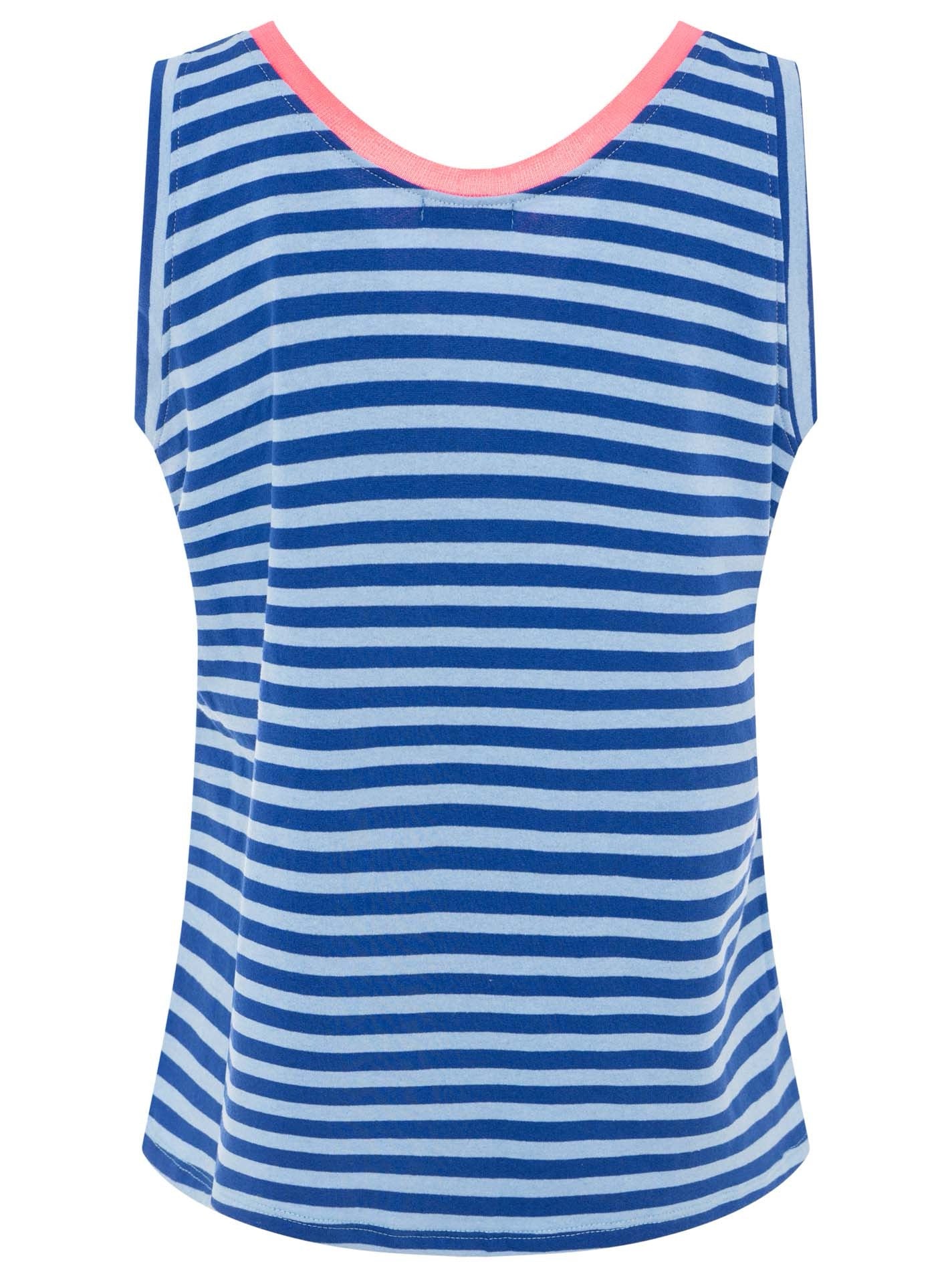 Oversize Sweat Tank Top "Neon Stripes & Patch"