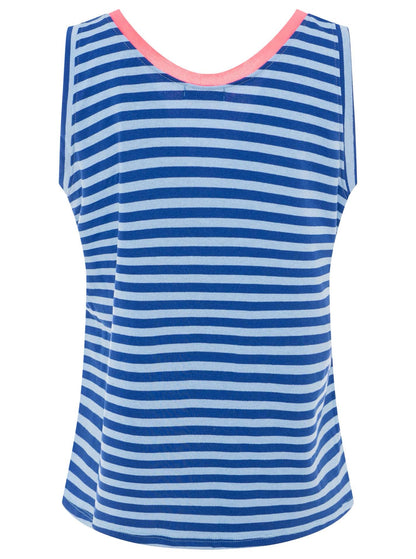 Oversize Sweat Tank Top "Neon Stripes & Patch"