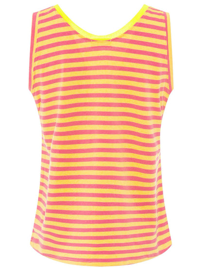 Oversize Sweat Tank Top "Neon Stripes & Patch"