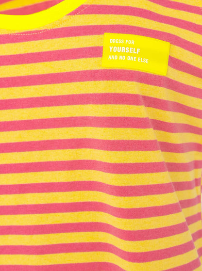 Oversize Sweat Tank Top "Neon Stripes & Patch"