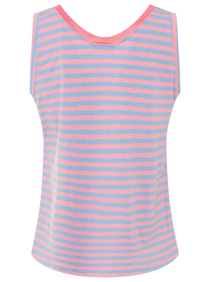 Oversize Sweat Tank Top "Neon Stripes & Patch"