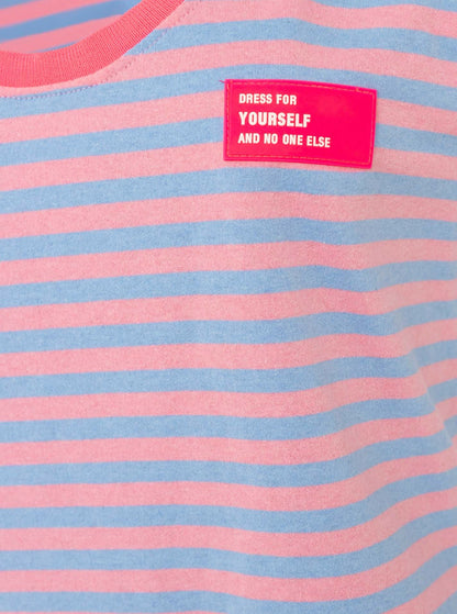 Oversize Sweat Tank Top "Neon Stripes & Patch"