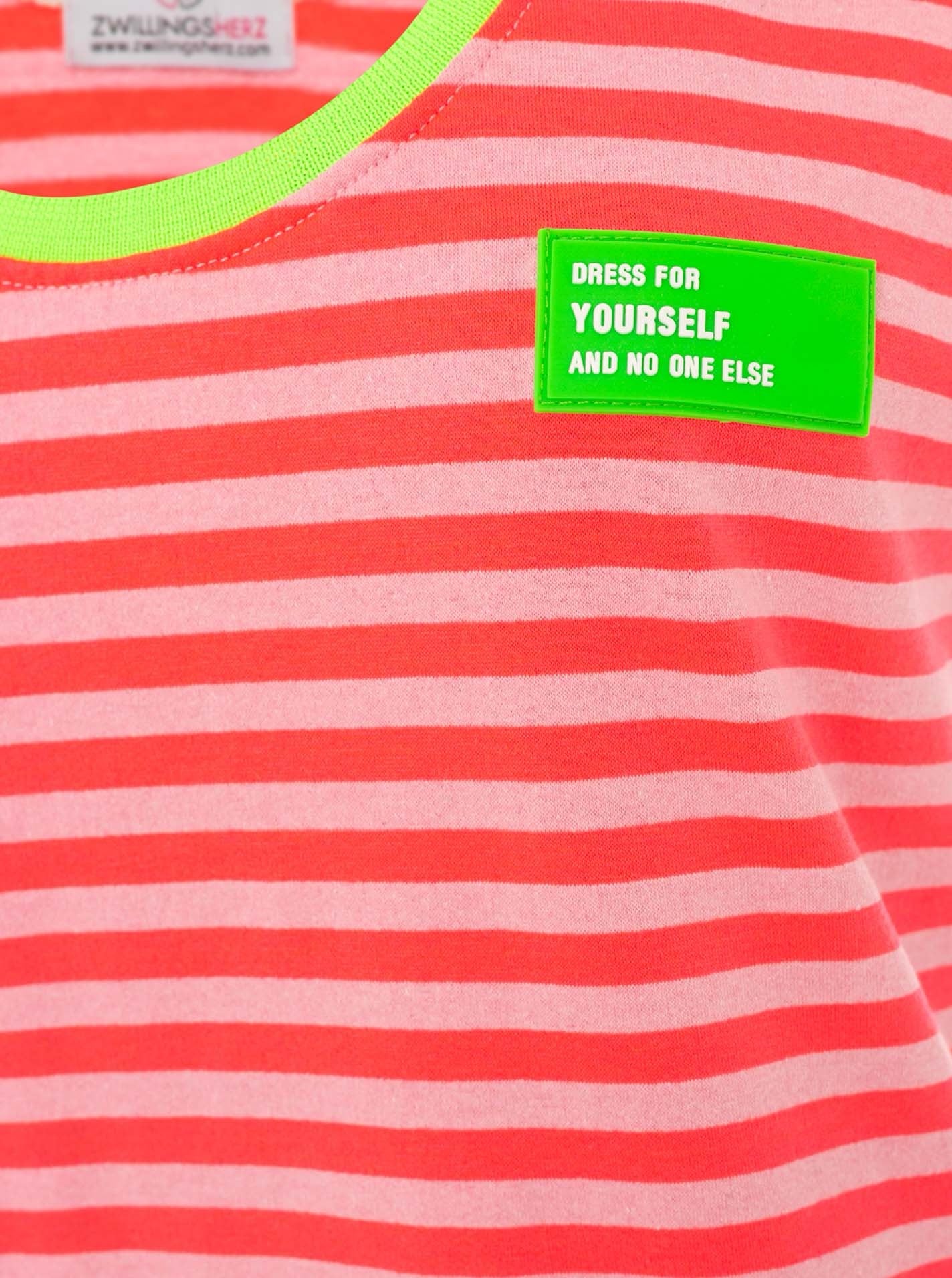 Oversize Sweat Tank Top "Neon Stripes & Patch"