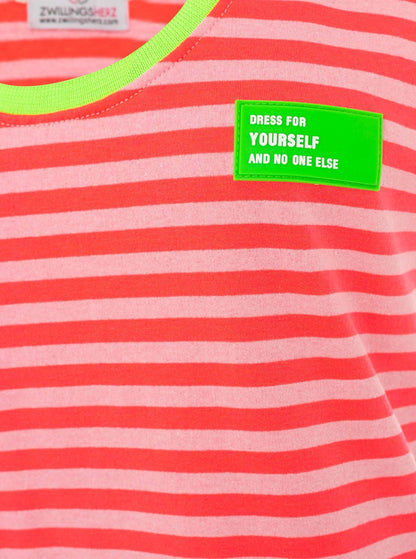 Oversize Sweat Tank Top "Neon Stripes & Patch"
