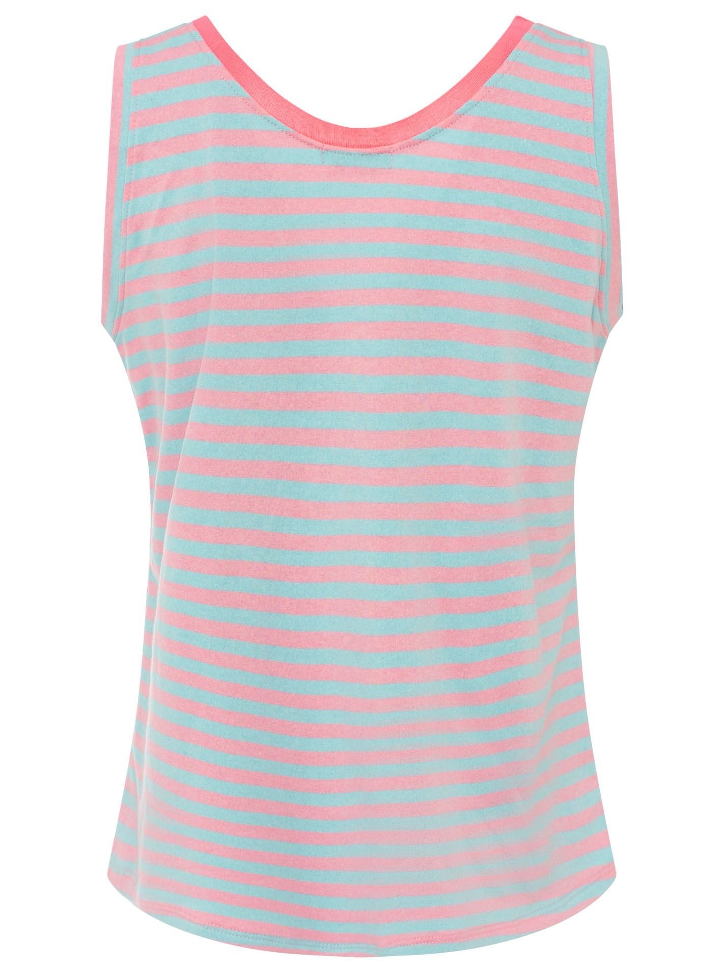 Oversize Sweat Tank Top "Neon Stripes & Patch"