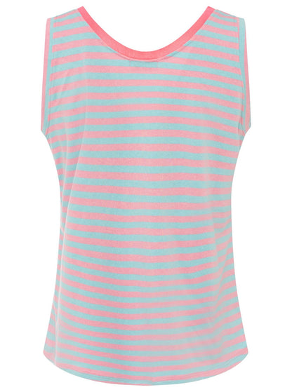 Oversize Sweat Tank Top "Neon Stripes & Patch"