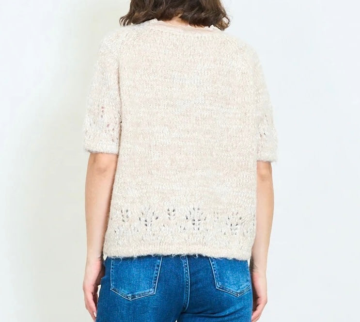 Strickpullover Halbarm Schleife