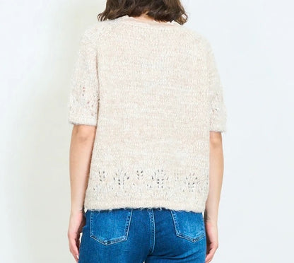 Strickpullover Halbarm Schleife